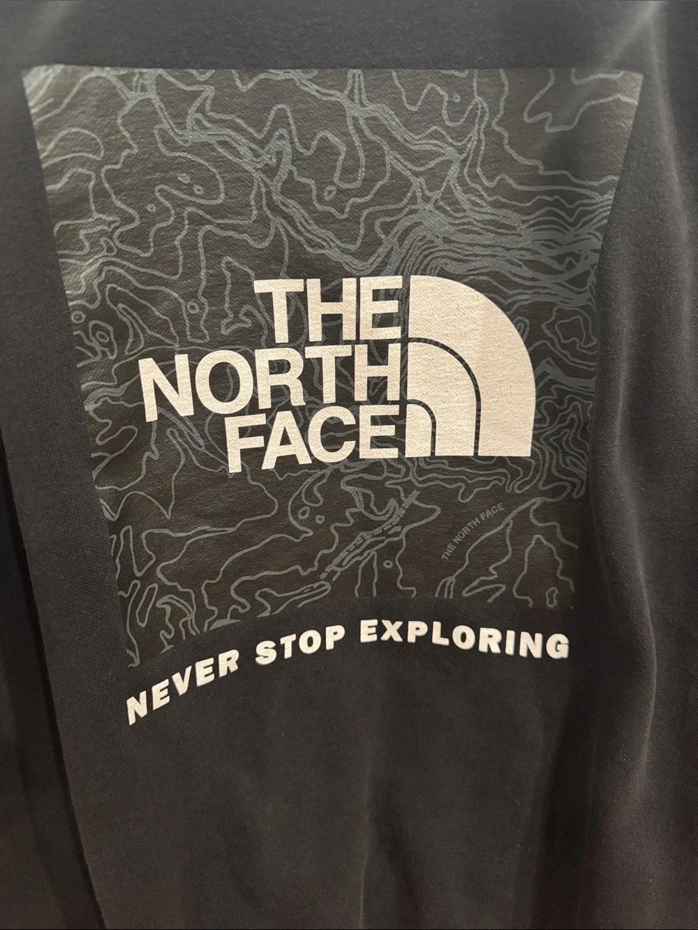 The North Face Men's Black Pullover Hoodie with White Logo fleece